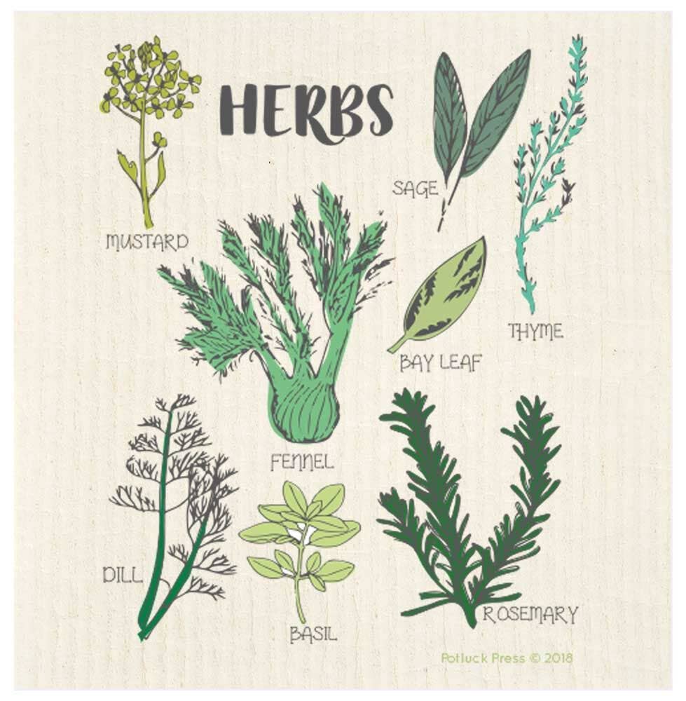 Herbs Swedish Dishcloth